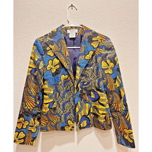 Vintage Roth Le Cover Blazer African Print 33 petite